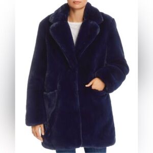 Apparis faux fur blue coat